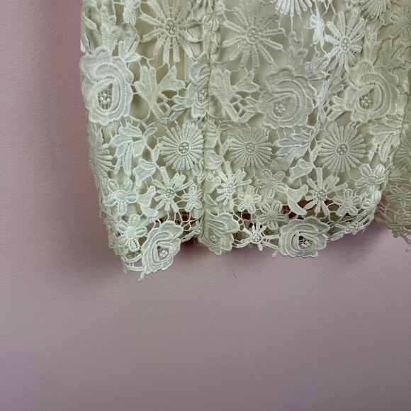 Lulu's Dress White Floral Lace Romance Language Backless Bodycon size M - Picture 5 of 9